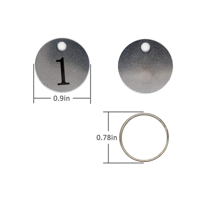 StayMax Stainless Steel Number Tags Key Tags with Key Rings (1-25) - Image 2